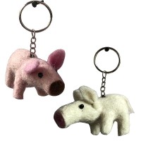 Pig design felt key ring