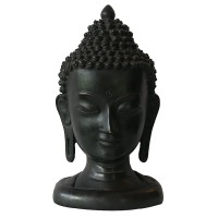 8 inch resin black Buddha head