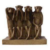 Resin ivory color 4-monkey set