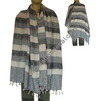 Grey-black stripes shawl