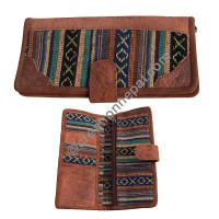 Leather-Gheri cotton wallet purse