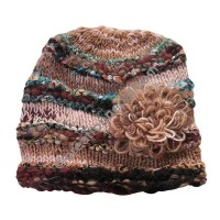 Wool-silk brown color flower cap