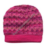 Colorful woolen pink cap