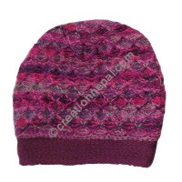 Colorful woolen purple cap