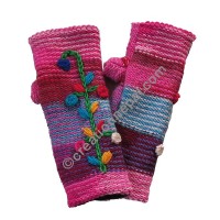 Pink tie dye woolen hand warmer