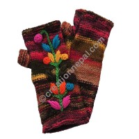 Brown tie dye woolen hand warmer