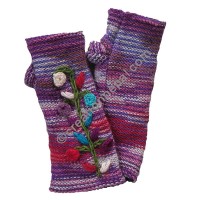 Purple tie dye woolen hand warmer