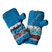 Stripes Turquoise tube gloves