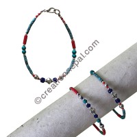 Assorted stone beads single bracelet