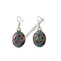 Colorful stone chips earring