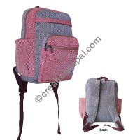 Hemp black and red backpack