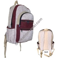 Red designer hemp backpack
