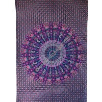 Circle mandala purple printed tapestry