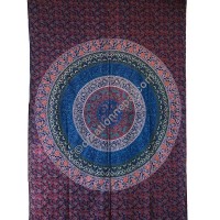 Circle mandala printed brown tapestry