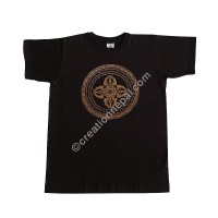 Vajra mandala print stretchy cotton T-shirt