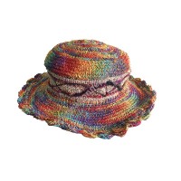 Mixed rainbow hemp cotton hat