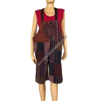 Plain-stripy Gheri patch work Brown overall