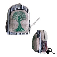 Large tree hemp-cotton backpack