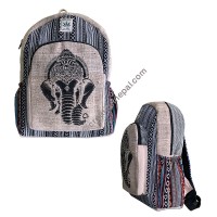 Ganesha-head hemp-cotton backpack