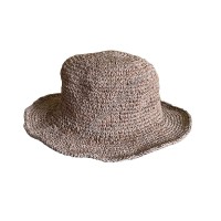 Hemp-cotton crochet round hat
