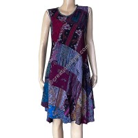 Printed cotton patch work dress