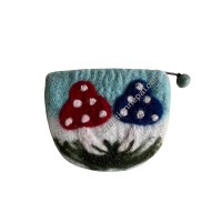 Mushrooms felt hand purse