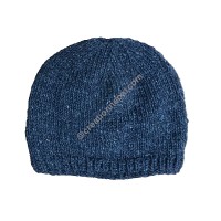 Navy blue plain woolen cap
