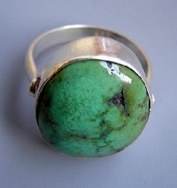 Turquoise stone silver finger ring 2