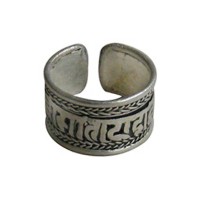 Tibetan mantra finger ring