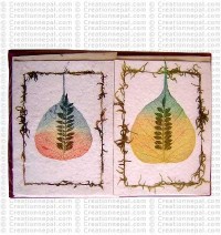 Leaves inlay design cards