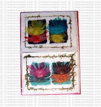 Double flower patch design cards