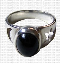 Moon and star design finger ring 1