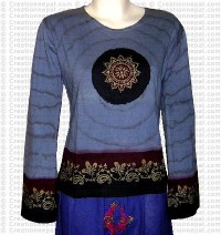 Sari design tie-dye rib cotton Tshirt 2