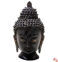 Antique color brass Buddha head 20cm