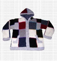 Entire patch-work woolen jacket