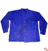 Stone wash shyama round neck shirt-blue