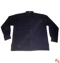 Shyama cotton round neck plain shirt-black