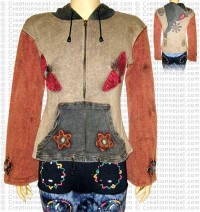 Butterfly design hooded rib top