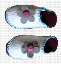 Flower patch crochet slipper