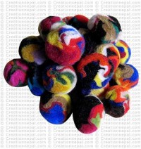 4-5 cm mixed color raw felt balls (packet of 100 balls)