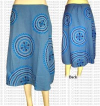 Mandala embroidery cotton skirt