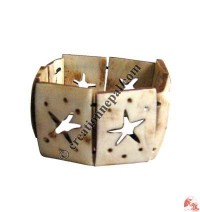Star cut-carved bone bracelet