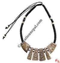 Beads & carved bone necklace