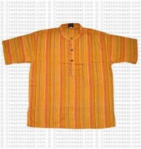 Stripes pocket adult shirt-yellow