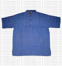 Stripes pocket adult shirt- blue