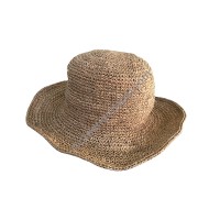 Hemp large brim crochet hat