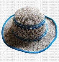 Hemp + cotton wire round hat2