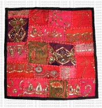 Rajasthani Jari-Sitara cushion cover