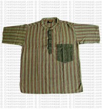 Short sleeves patch pocket adult shirt-Green