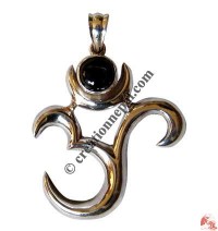 Om pendant with black stone